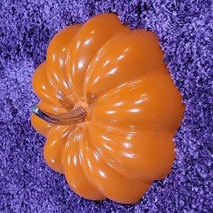 Outset Cast Iron Enameled Pumpkin Lid Cocotte Rare